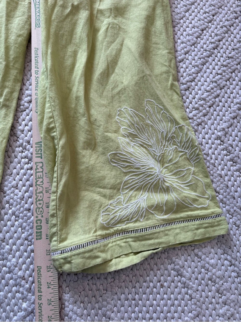 House of Harlow 1960 Lime Green Embroidered Crop Halter Top & Wide Leg Pants Set - Picture 3 of 10